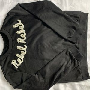 ENDLESS ROSE | Black “Rebel Rebel” Sweatshirt